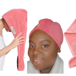 Head wrap microfiber towels color:red Rose & pink
